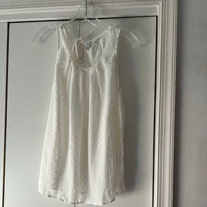 NWOT! Elle White Sleeveless Blouse Tie Neck - Lined - Medium